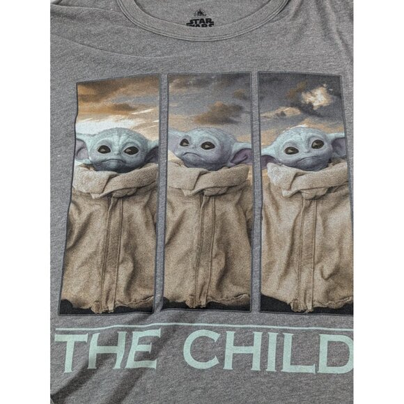 NWT Star Wars Disney Mens Long Sleeve Shirt - Baby Yoda Grogu Grey XXL $39.99 - Picture 6 of 10